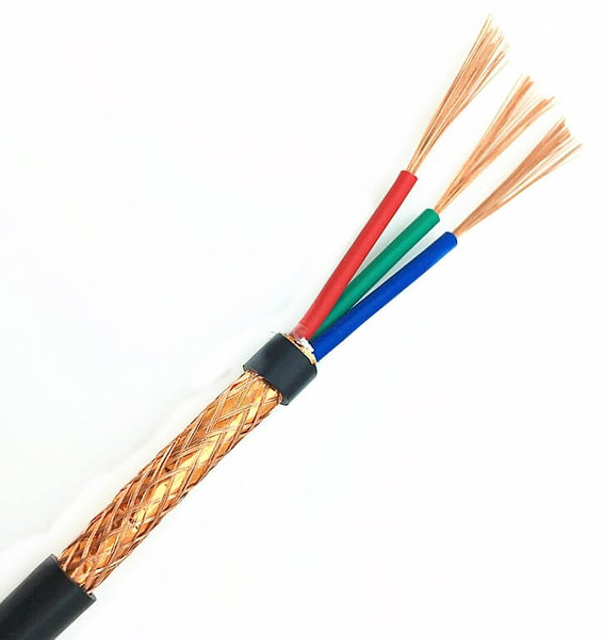 300/500v 1.0 mm2 Multicore Flexible Copper Wire Mesh Shielded PVC Insulated PVC Sheathed 18 awg RVVP Screened Flexible Cable