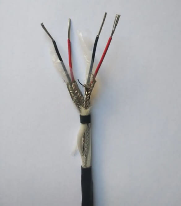 K type 2*0.35mm 2*0.5mm 2*0.65mm Fiberglass Insulation Stainless Steel Shield Extension Wire Thermocouple Compensating Cable Wire