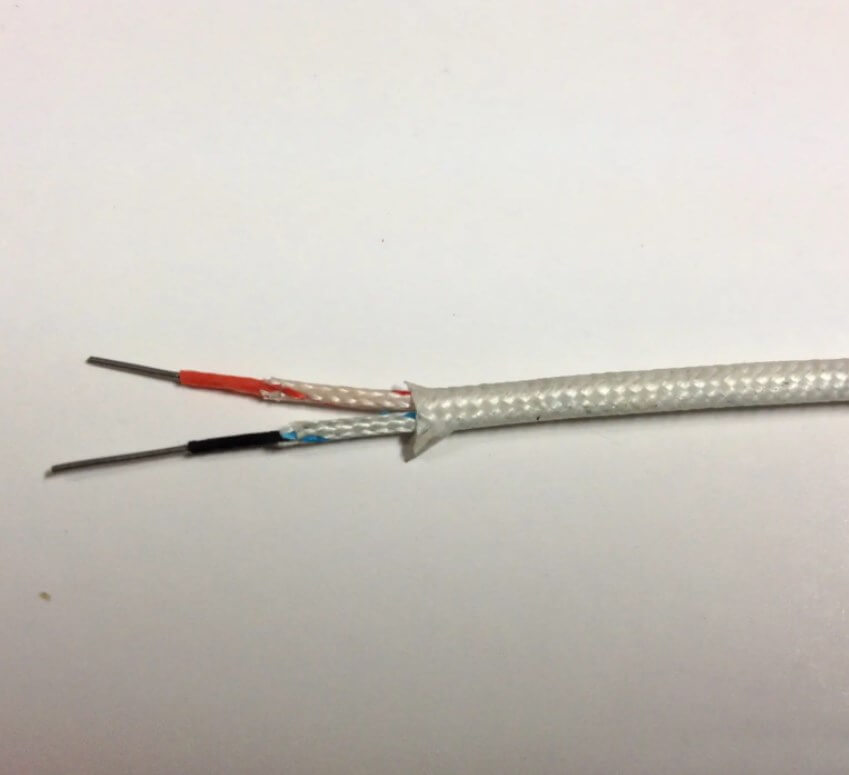 2*7*0.2mm S/R Type Fiber Glass Insulated Stainless Steel Shielded Thermocouple Extension Cable Compensating Lead Wire
