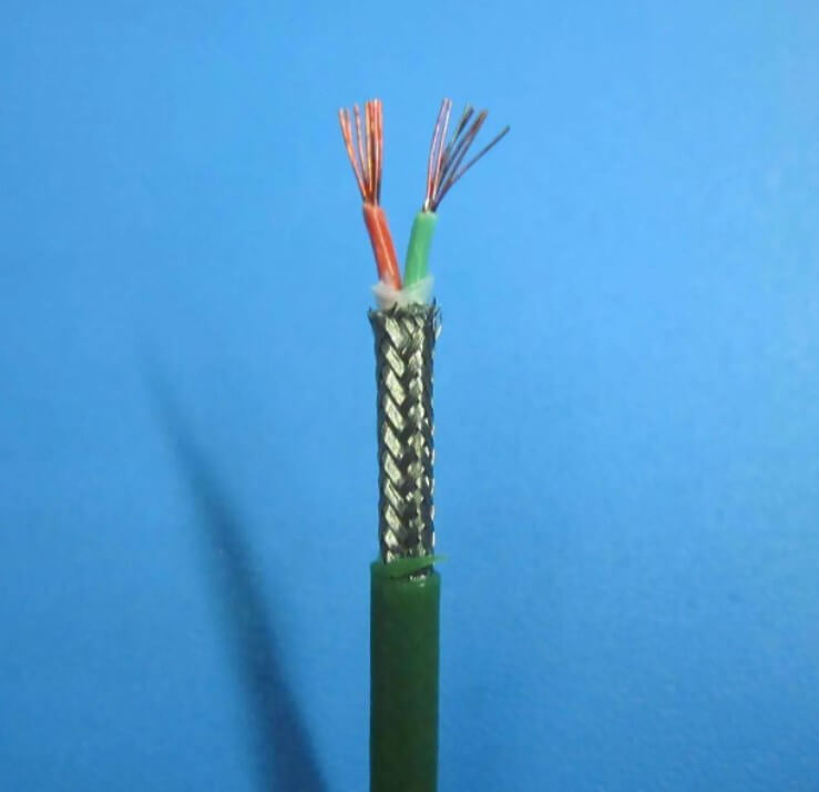 K type 2*0.35mm 2*0.5mm 2*0.65mm Fiberglass Insulation Stainless Steel Shield Extension Wire Thermocouple Compensating Cable Wire