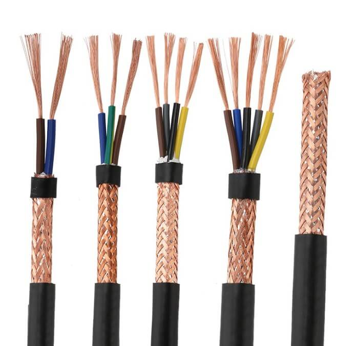 300/500V 2.5 mm2 Multicore Flexible Copper Wire Mesh Screened PVC Insulated PVC Sheathed 14 awg Copper Wire Shielded Flexible Cable